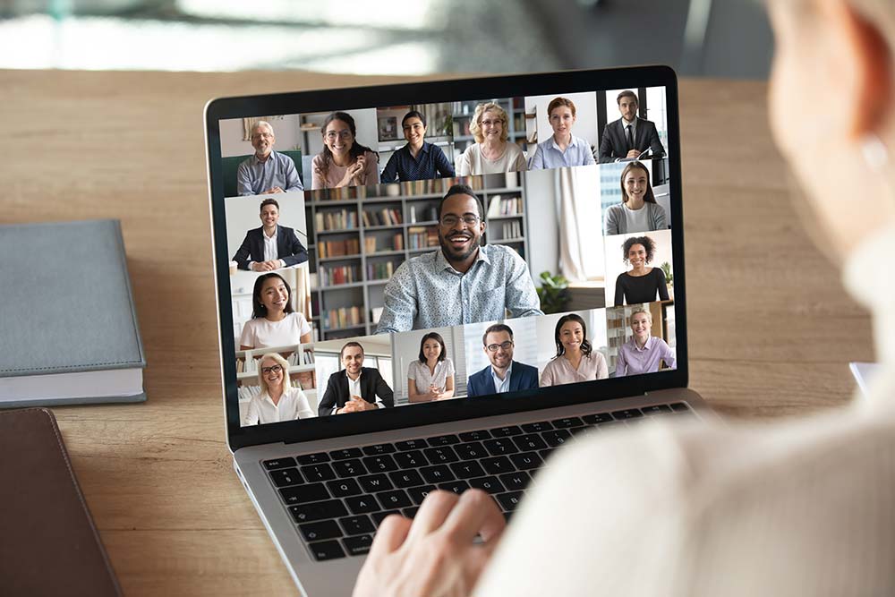 Video Conference on Laptop