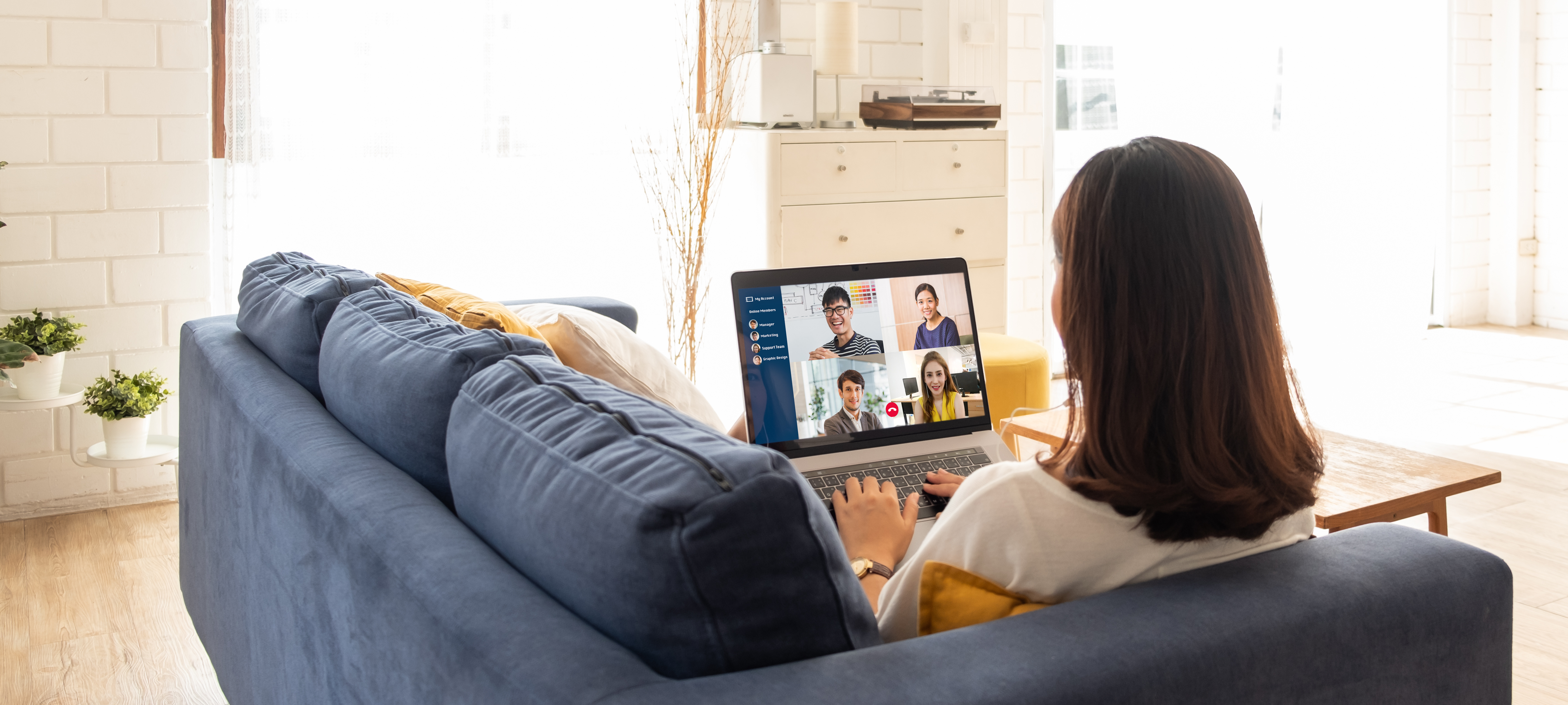 Video Conference on Laptop